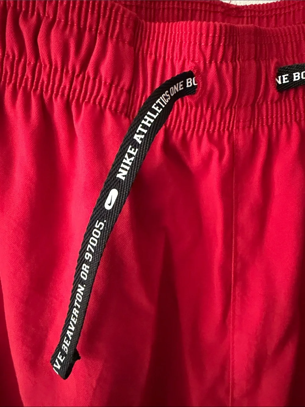 Nike Kids Red Track Joggers with Black Drawstring